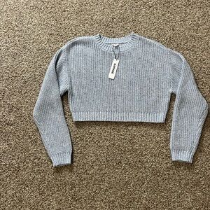 Light blue garage Cropped Knit Sweater